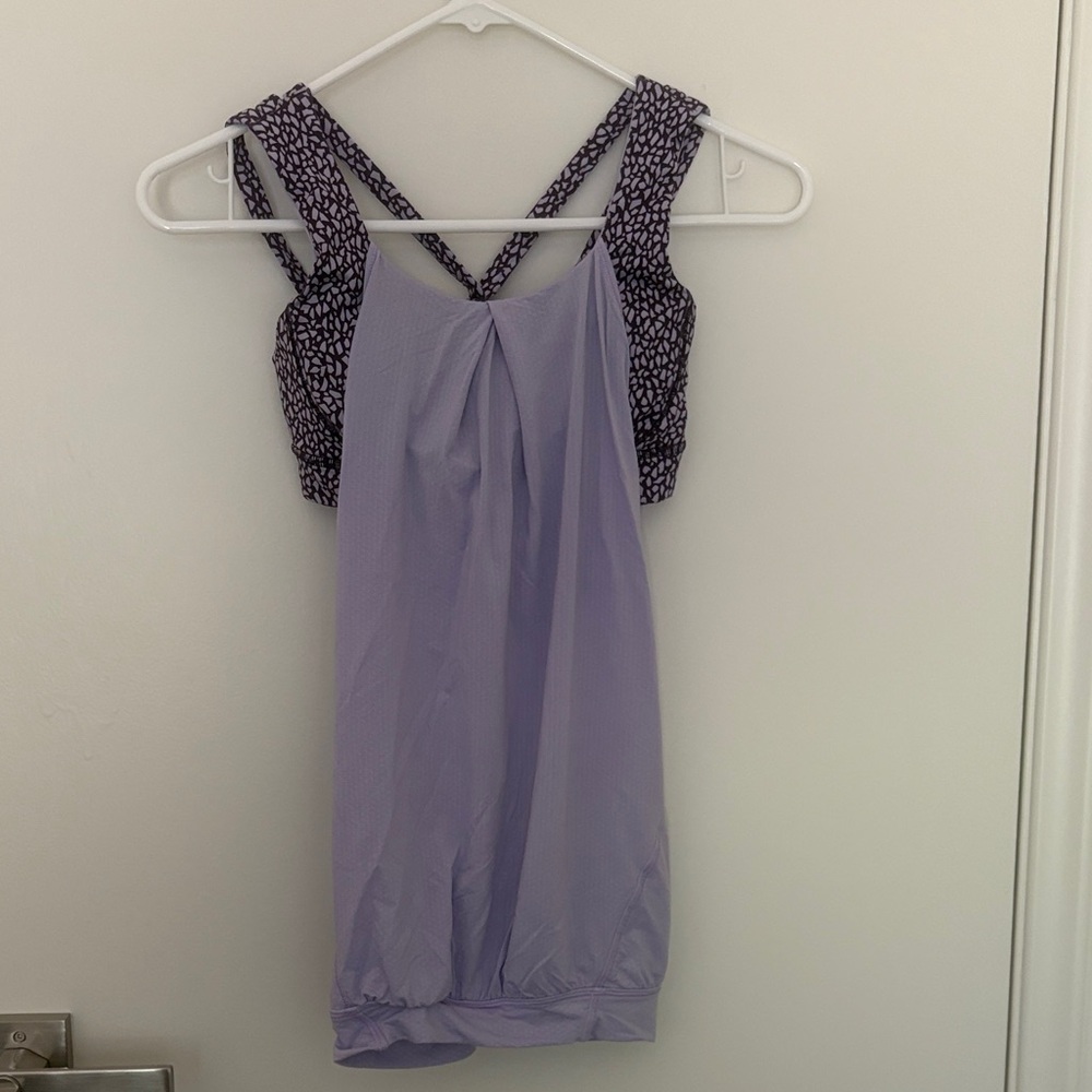 Lululemon Purple Sleeveless Top with Patterned Straps